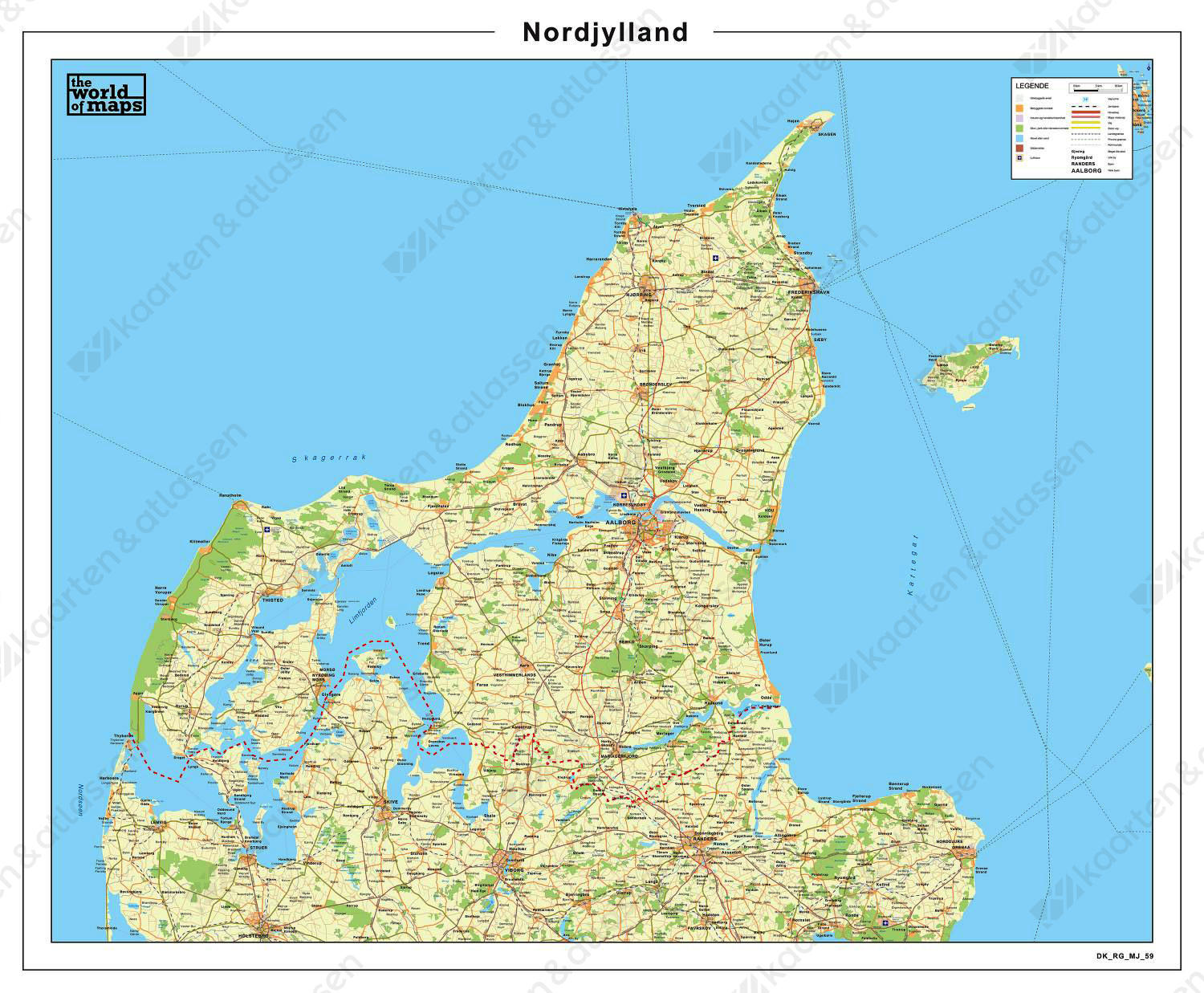 Digitale Kaart Nordjylland 59 | Kaarten en Atlassen.nl
